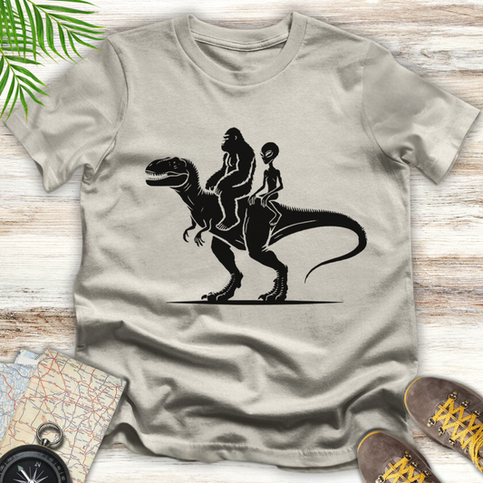 Bigfoot Alien T-Rex T-Shirt